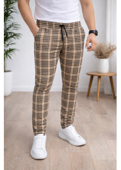 بنطلون رجالي كارو قصة سليم فت 2004 - عسلي