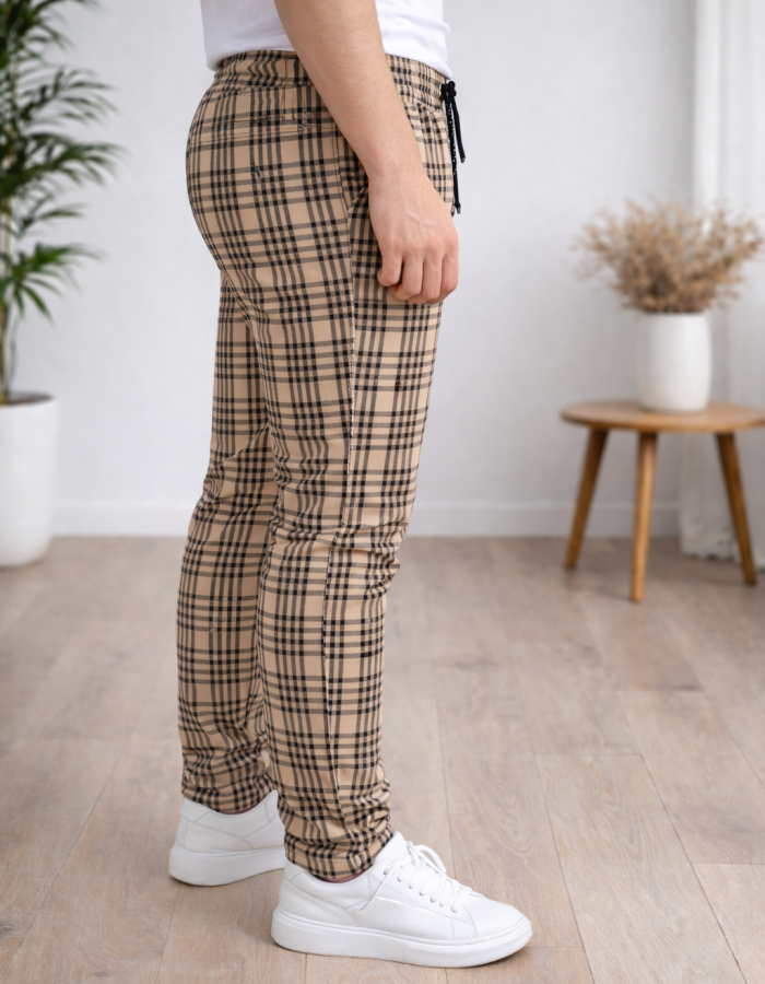 Formal - Sport - Checkered Pants | Code: 2004 - tan