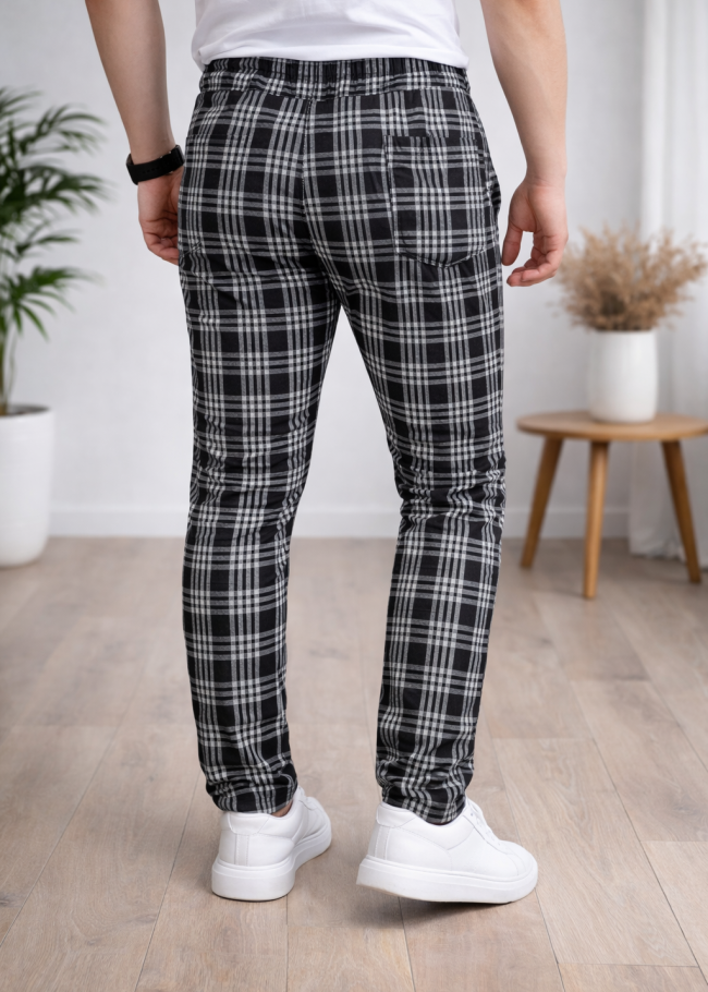 بنطلون رسمي - سبور - كارو | كود: 2004 - اسود