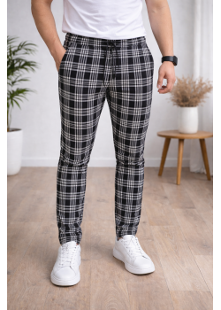 بنطلون رجالي كارو قصة سليم فت 2004 - اسود