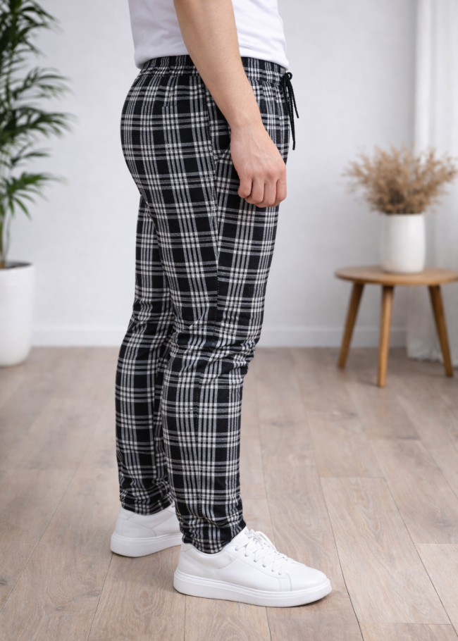 بنطلون رسمي - سبور - كارو | كود: 2004 - اسود