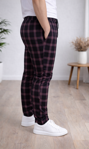 بنطلون رجالي كارو قصة سليم فت 2009 - اسود