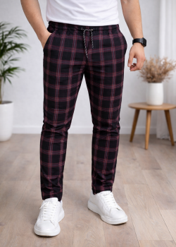 بنطلون رجالي كارو قصة سليم فت 2009 - اسود