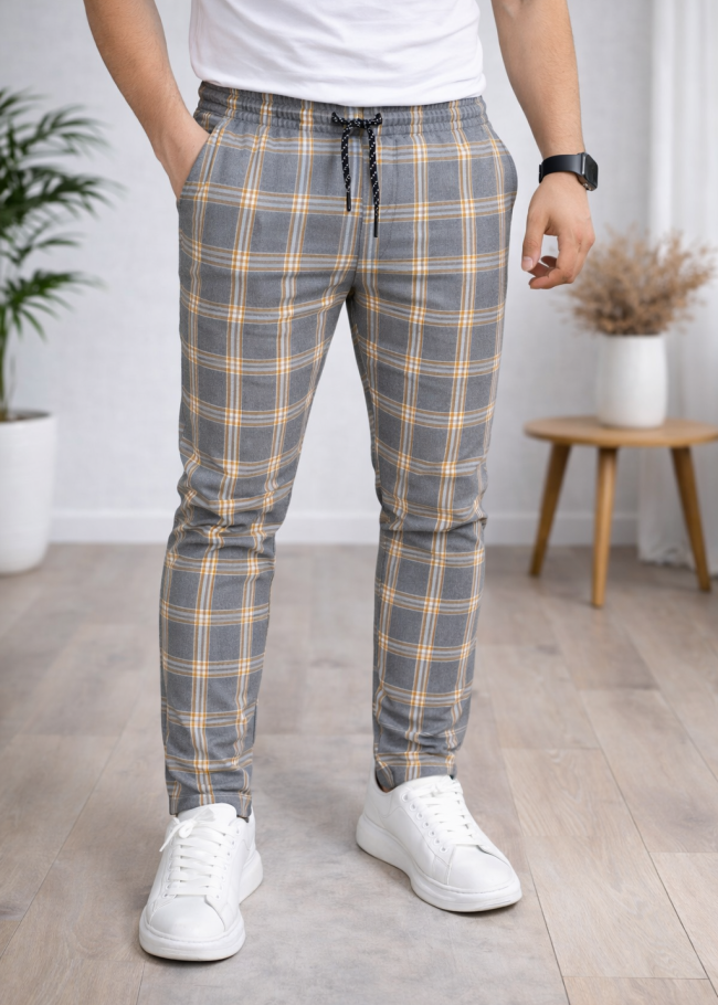 Formal - Sport - Checkered Pants | Code: 2009 - tan