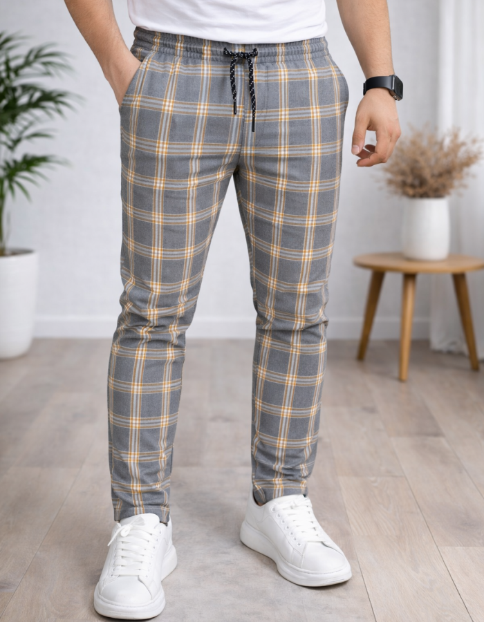 Formal - Sport - Checkered Pants | Code: 2009 - tan