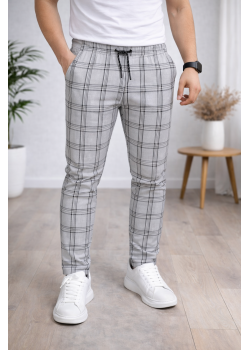 بنطلون رجالي كارو قصة سليم فت 2009 - فضي