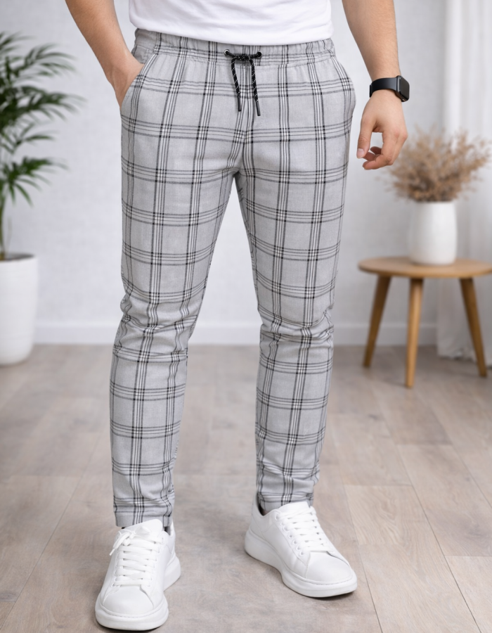 Formal - Sport - Checkered Pants | Code: 2009 - gray