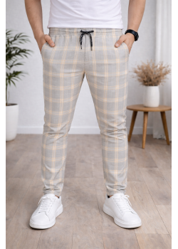 بنطلون رجالي كارو قصة سليم فت 2009 - ابيض