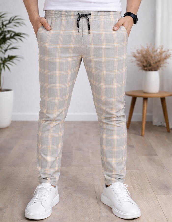 Formal - Sport - Checkered Pants | Code: 2009 - white