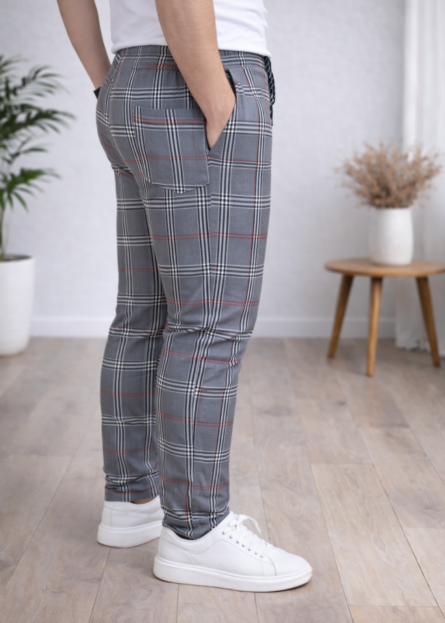 Formal - Sport - Checkered Pants | Code: 2009 - burgundy