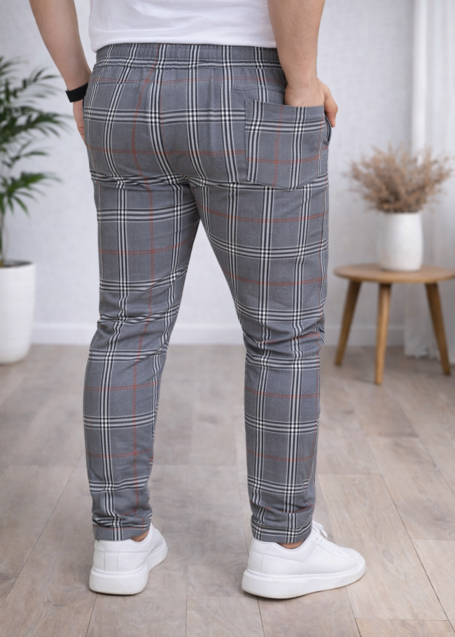 Formal - Sport - Checkered Pants | Code: 2009 - burgundy