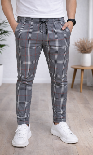 بنطلون رجالي كارو قصة سليم فت 2009 - خمري