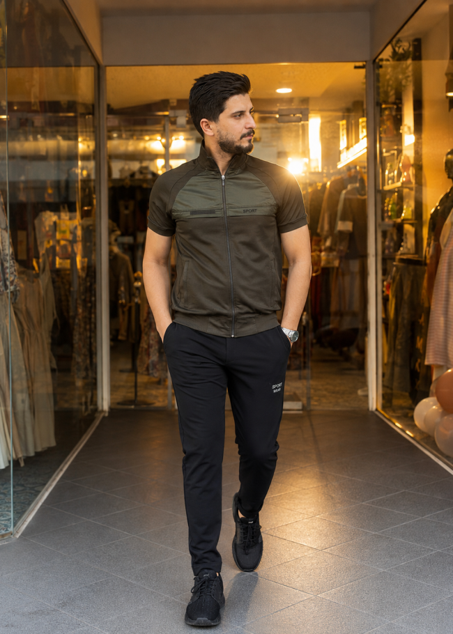2202  بيجاما رجالي SPORT - زيتي