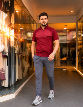 2202  بيجاما رجالي SPORT - خمري