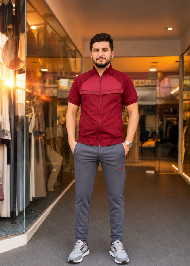2202  بيجاما رجالي SPORT - خمري