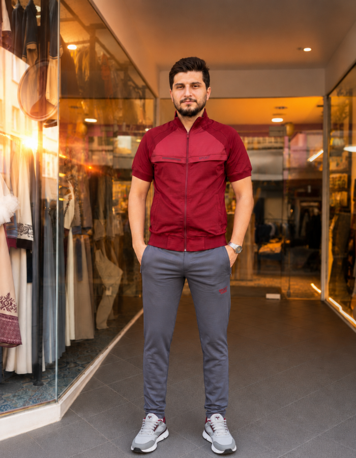 2202  بيجاما رجالي SPORT - خمري