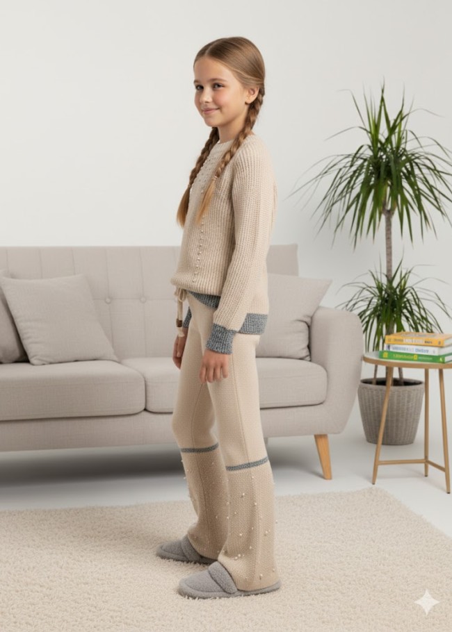 3108 بجامة تريكو لولو - بيج