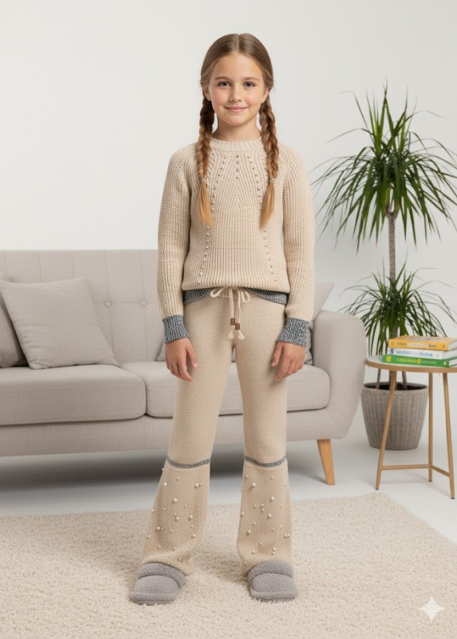 3108 بجامة تريكو لولو - بيج