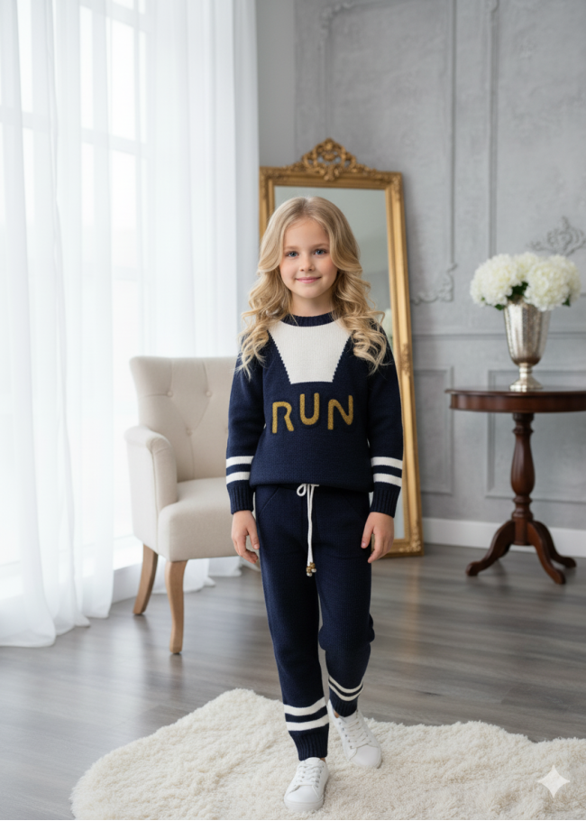 3109 بجامة تريكو RUN - كحلي