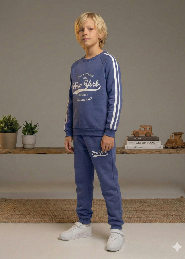 3110 بجامة 3خيط محير  - blue