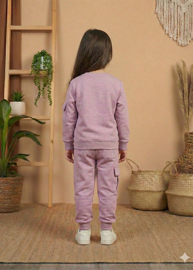 بيجاما بناتي شتوي قطن 3 خيط مع جيوب جانبية 3111 - نهدي