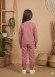 بيجاما بناتي شتوي قطن 3 خيط مع جيوب جانبية 3111 - فوشي