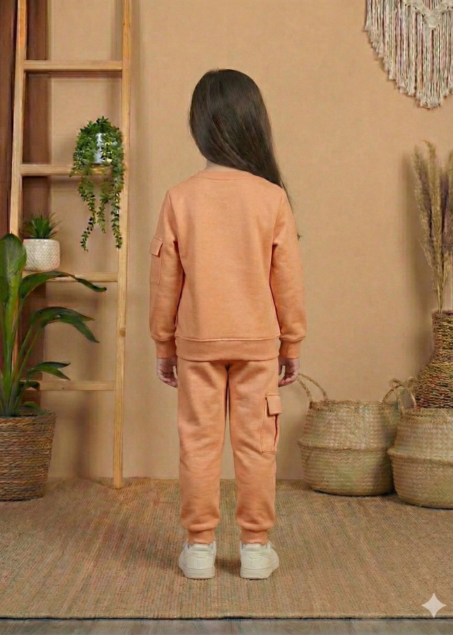 Mädchen Winter-Pyjama aus Baumwolle (3-Faden) Slim Fit 3111 - Rosa