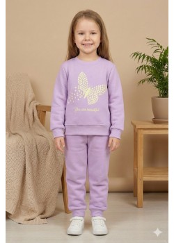 طقم بجامة بناتي شتوي ثقيل فراشة 3113 - نهدي