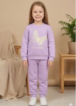 طقم بجامة بناتي شتوي ثقيل فراشة 3113 - نهدي