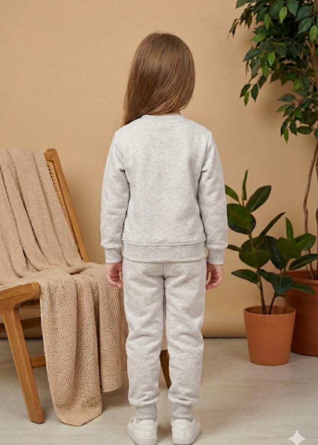 3113 بجامة بناتي فراشة منقطة - فضي