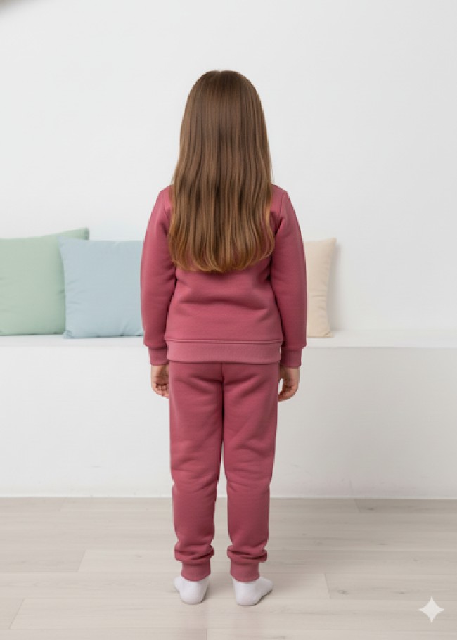 3114 بجامة بناتي فراشات  - فوشي