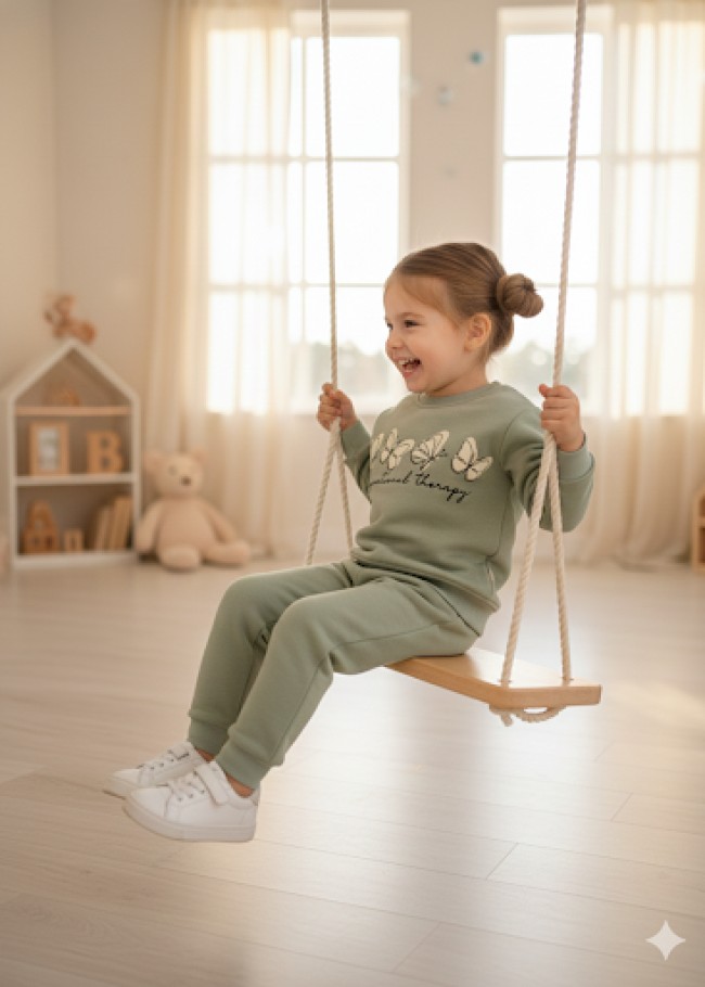 3114 بجامة بناتي فراشات  - عفني