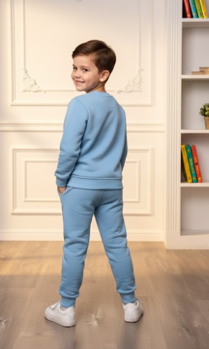 طقم بجامة ولادي شتوي ثقيل ديناصور 3115  - ريشي