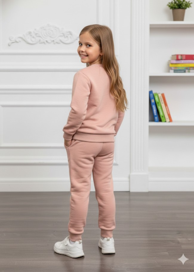 3116 بجامة بناتي فراشة مع زهر - Rosa