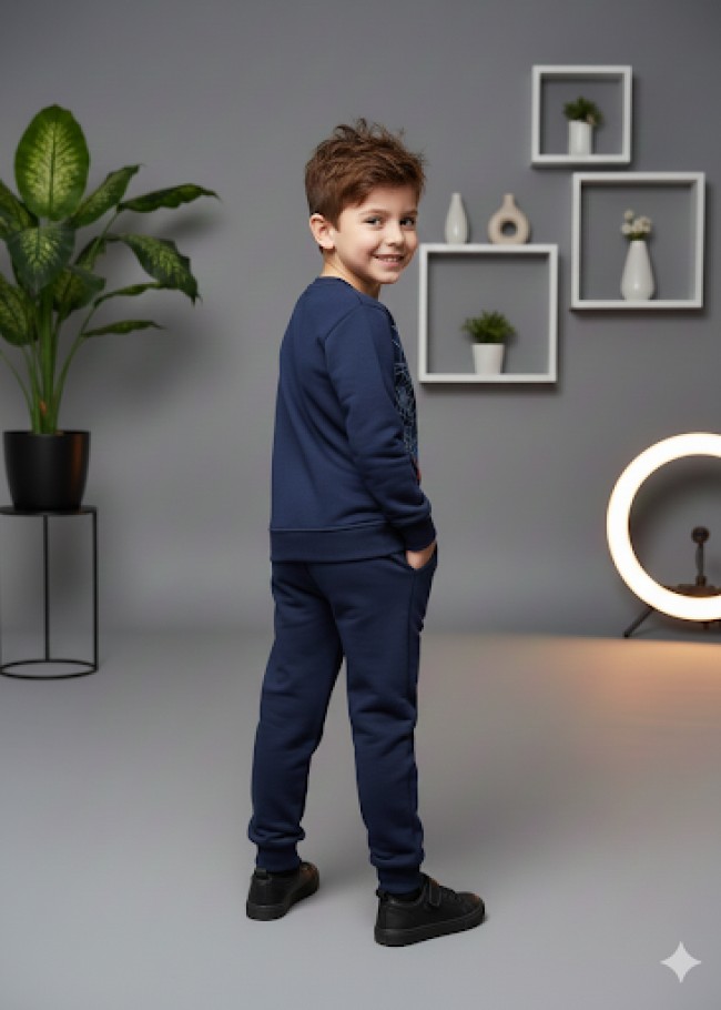 3117 بجامة ولادي سبايدر  - deep blue