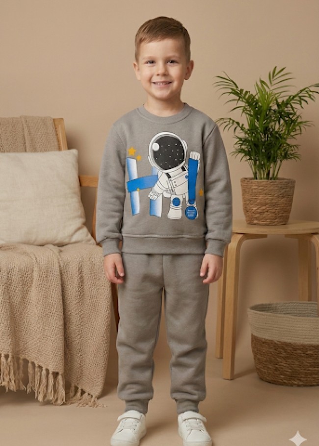 3118 بجامة ولادي رائدفضاء - رمادي