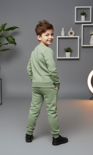 Boys Winter Fleece Pyjama Set Astronaut 3118 - khaki
