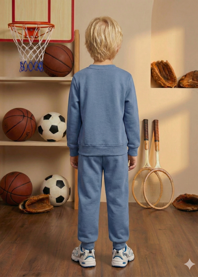 3119 بجامة ولادي كرة سلة  - رمادي