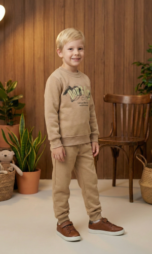 Boys Winter Pajama Set 3120  - beige