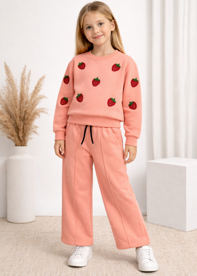 3123 بجامة بناتي فريز - زهر