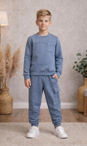 Boys 3-Thread Cotton Pajamas 3125  - blue