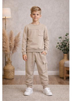 بيجامة ولادي قطن 3 خيط 3125  - بيج