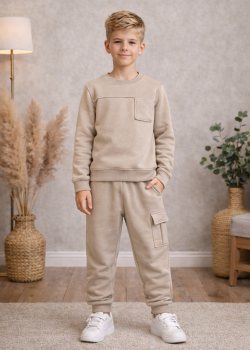 بيجامة ولادي قطن 3 خيط 3125  - بيج