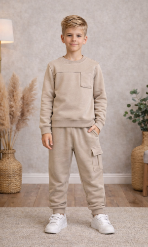 Boys 3-Thread Cotton Pajamas 3125  - beige