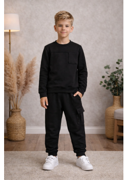 بيجامة ولادي قطن 3 خيط 3125  - اسود