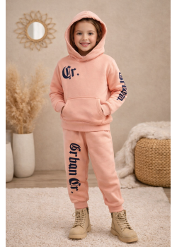 طقم بيجامة بناتي شتوي قطن 3 خيط مصوفة 3126 - زهر