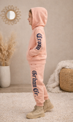 Girls' 3-Thread Fleece Pyjama Set 3126 - pink