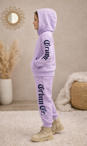 Girls' 3-Thread Fleece Pyjama Set 3126 - lavender