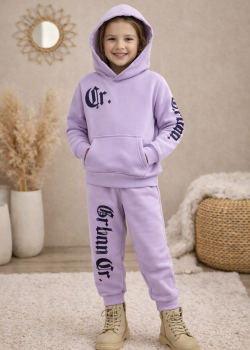 طقم بيجامة بناتي شتوي قطن 3 خيط مصوفة 3126 - نهدي