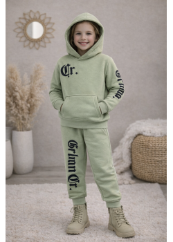 طقم بيجامة بناتي شتوي قطن 3 خيط مصوفة 3126 - عفني